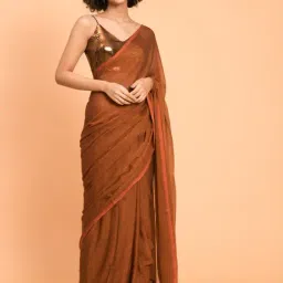 Suta Brown Cotton Saree Without Blouse-picture-42
