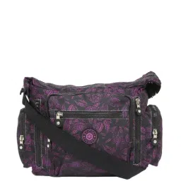 Baomi Black & Purple Printed Medium Sling Handbag-24