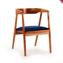 ExclusiveLane Fiesta Blue Acacia Wood Handcrafted Arm Chair Honey Finish-picture-32