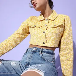 Anvi Be Yourself Yellow Floral Print Jacket-picture-26