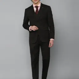 Allen Solly Black Slim Fit Three Piece Suit-image-25