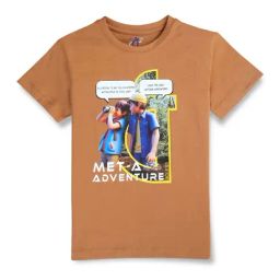 Gini & Jony Kids Brown Digital Print T-Shirt-image-19