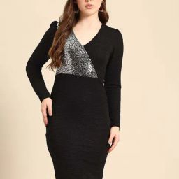 Qurvii Black Casual Dress-image-32