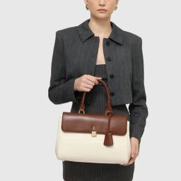 Miraggio Sierra Beige Medium Satchel Handbag-27