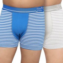 Frenchie Kids Blue & Grey Striped Trunks (Pack Of 2)-image-94