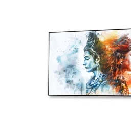 Nestroots Multicolor Canvas Shiva's Colorful Duality Wall Painting - Single Frame image 4