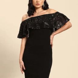 Qurvii Black Casual Dress-image-76