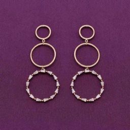Kai Jewel Sterling Silver Dazzling Drop Dangler Rose Gold Earrings for Women-9