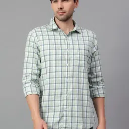 Cantabil Green Cotton Regular Fit Checks Shirt-picture-38