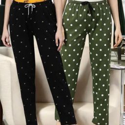 Kryptic Green & Black Cotton Relaxed Fit Printed Lounge Pant - Pack of 2-image-77