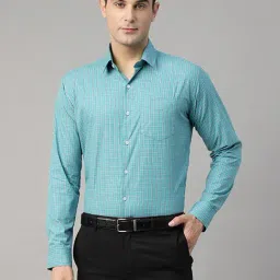 Hancock Green Cotton Slim Fit Checks Shirt-image-59