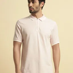 Cantabil Self Design Polo Collar Cotton T-shirt-picture-15