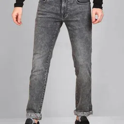 fineblu Men Slim Fit Low Distress Heavy Fade Stretchable Jeans-picture-6
