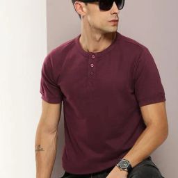 Dillinger Maroon Regular Fit Henley T-Shirt-picture-36