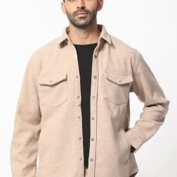 Rare Rabbit Beige Regular Fit Solid Jacket-14