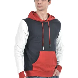 Numero Uno Multicolored Regular Fit Colour Block Hooded Sweatshirt image 4