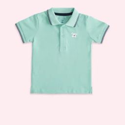 Pantaloons Baby Sea Green Cotton Printed Polo T-Shirt-image-93