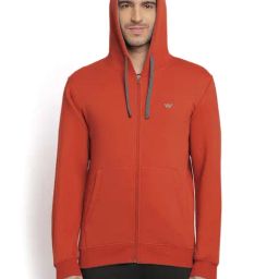 Wildcraft Rust Regular Fit Hooded Sweatshirt-51