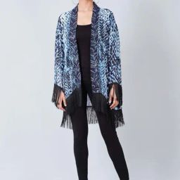 First Resort By Ramola Bachchan Blue Animal Print Kimono-35
