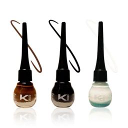 KINDED Liquid Eye Liner Midnight Black, Chocolate Brown & White Pearl Combo-39