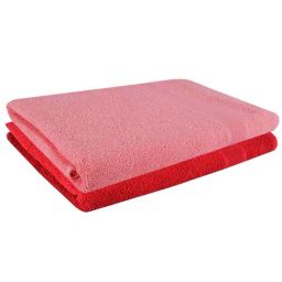 Dollar Salmon Pink & Bright Red 400 GSM 100% Cotton Bath Towels - Set of 2-image-84