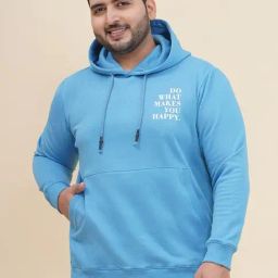 John Pride Blue Regular Fit Printed Hooded Sweatshirt-image-42