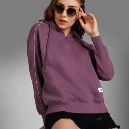 High Star Purple Cotton Regular Fit Hoodie-image-96