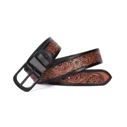 Celtic Brown Floral Print Belt-picture-49