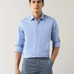 Arrow Blue Cotton Slim Fit Checks Shirt-picture-22