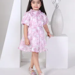 Peppermint Kids Purple & White Printed Dress-picture-40