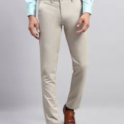 Monte Carlo Beige Smart Fit Trousers-image-68