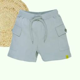 Kiddopanti Boys Cotton Steel Grey Cargo Solid Shorts-image-19