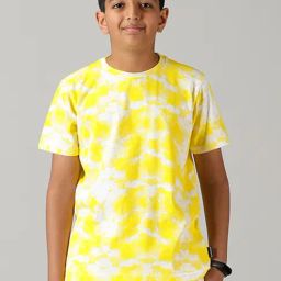 Kiddopanti Kids Yellow & White Printed T-Shirt-14