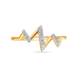 Mia By Tanishq Nature's Finest 14k Yellow Gold Wande Lines Diamond Ring-image-58