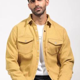 Rare Rabbit Yellow Regular Fit Solid Jacket-image-54