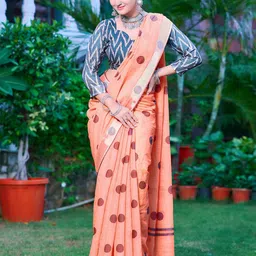 Anouk Polka Dot Printed Saree-6