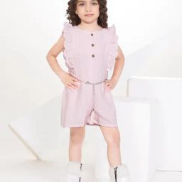 Peppermint Kids Light Pink Solid Jumpsuit-picture-8