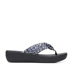 Clarks Women's Arla Glison 2 Black Thong Wedges-image-4