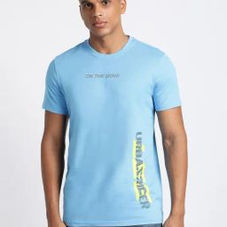 Lee Sky Blue Slim Fit Graphic Print Crew T-Shirt-image-52
