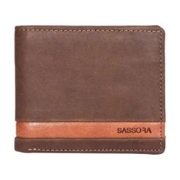 SASSORA Izan Brown & Tan Small Leather Bi-Fold Wallet for Men-picture-22