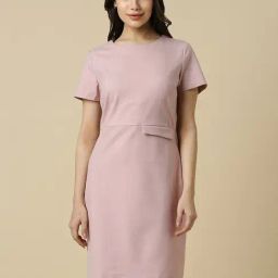Allen Solly Pink Regular fit Solid Mini Dress-image-59
