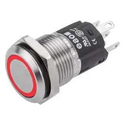 EAO PB SWITCH, ILLUM, SPDT, 5A, 250VAC, RED, 82-4151.2114-22
