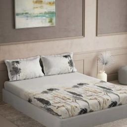 Ddecor Live beautiful Maxima Grey 180 TC Cotton King Bedsheet with 2 Pillow Covers-image-18
