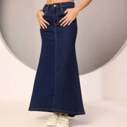 Dolce Crudo Blue Flared Fit Skirt-picture-22