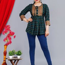 L.H HANDICRAFTS WomenFloral Printed Peplum Top-image-48