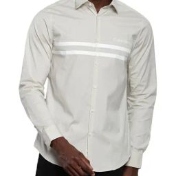 Calvin Klein Moon Beam Cotton Slim Fit Striped Shirt-picture-23