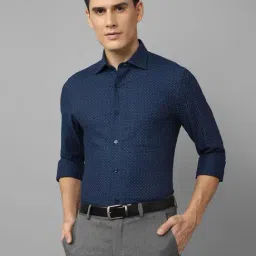 Louis Philippe Permapress Navy Regular Fit Printed Cotton Shirt-picture-32