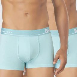Macroman M-Series Light Blue Regular Fit Trunks - Pack Of 2-image-85