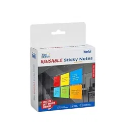 Solo Reusable Sticky Notes 10 x 10 cm Multicolor, RSN06 (Pack of 6)-44