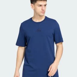 Adidas Blue Cotton Regular Fit Sports T-Shirt-image-31